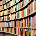 Round bookshelf in public library
